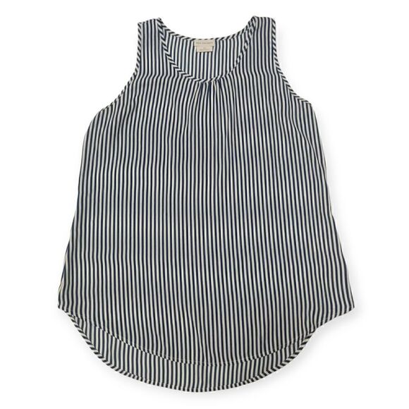 NWOT Van Heusen White Blue Stripe top blouse sz M - Picture 1 of 5